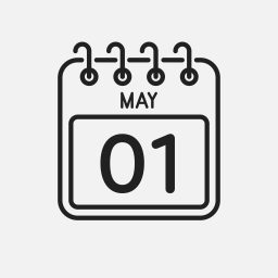 Icon page calendar day - 1 May